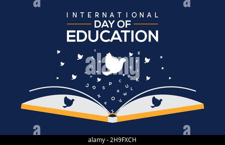 International Day of Education vector template. 24 January design for ...