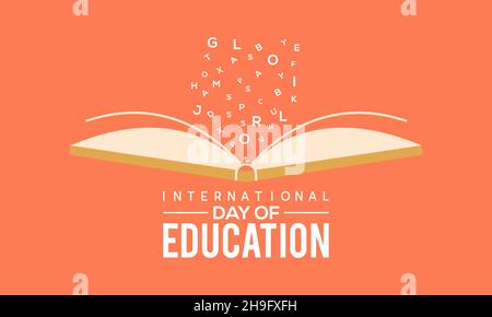 International Day of Education vector template. 24 January design for day of education theme. Stock Vector