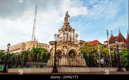 MUMBAI, INDIA - October 2, 2021 : Flora Fountain, at the Hutatma Chowk (Martyr's Square), is an ornamentally and exquisitely sculpted architectural he Stock Photo