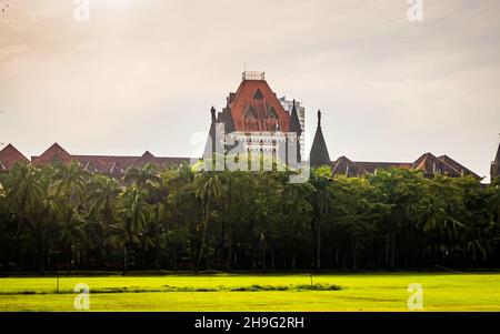 Bombay High Court is one of the oldest High Courts of India located at South Mumbai. Colonial building. Mumbai Cityscape. Stock Photo