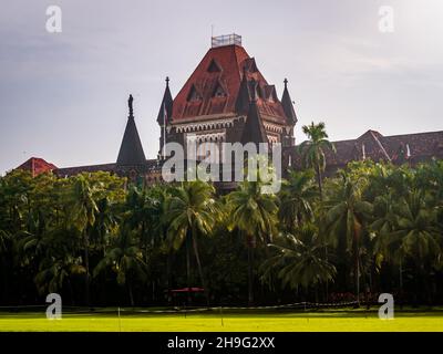 Bombay High Court is one of the oldest High Courts of India located at South Mumbai. Colonial building. Mumbai Cityscape. Stock Photo