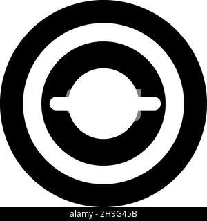 Gasket with groove laying icon in circle round black color vector illustration image solid outline style simple Stock Vector