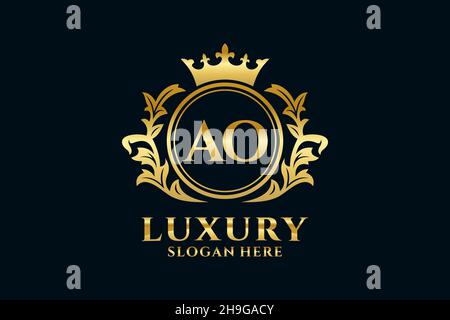 AO Letter Royal Luxury Logo template in vector art for luxurious ...