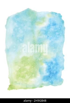 Abstract vibrant background with blue and green watercolor stains. Texture watercolor hand-painted background suitable for decorative festive backgrou Stock Vector