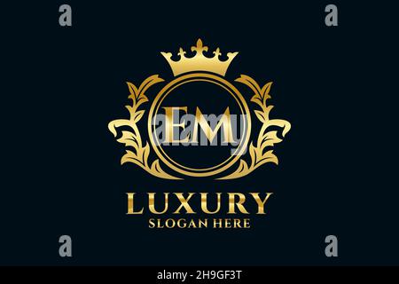 EM Letter Royal Luxury Logo template in vector art for luxurious ...