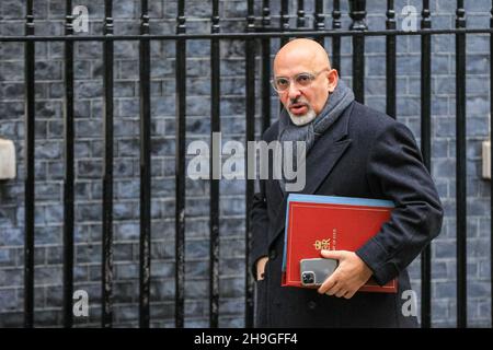 London, UK. 7th Dec, 2021. Nadhim Zahawi MP, Secretary of State for Education. Ministers attend the Cabinet Meeting in Downing Street. Credit: Imageplotter/Alamy Live News Stock Photo