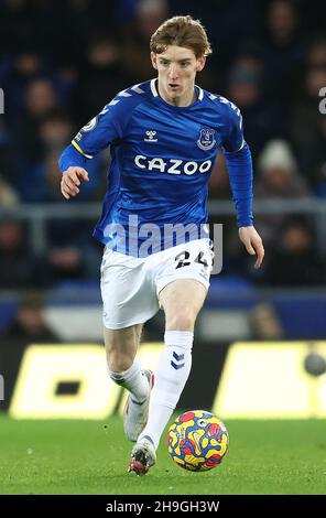 Liverpool, UK. 6th Dec, 2021. Anthony Gordon of Everton during the Premier League match at Goodison Park, Liverpool. Picture credit should read: Darren Staples/Sportimage Credit: Sportimage/Alamy Live News Stock Photo