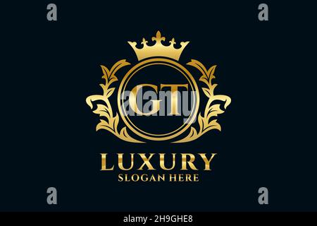 GT Letter Royal Luxury Logo template in vector art for luxurious ...