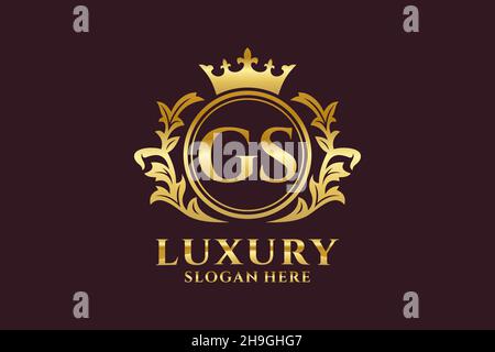 GS Letter Royal Luxury Logo template in vector art for luxurious branding projects and other vector illustration. Stock Vector