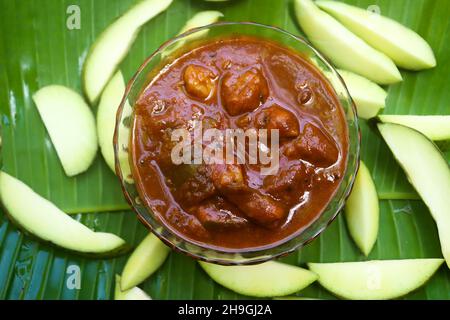 mango pickle raw mango pickle kerala style pickle Stock Photo