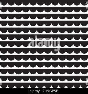 Half circles pattern vector, wave pattern simple seamless Stock Vector