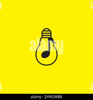 bulb lamp idea creative with music note logo symbol icon vector graphic design illustration idea creative Stock Vector