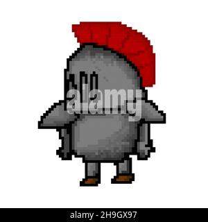 Knight icon. Pixel art knight or warrior character. Vector illustration. Game personnage isolated Stock Vector
