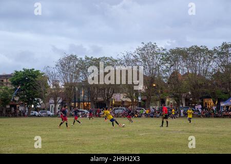 Soccer Field in Ubud on Bali Stock Photo