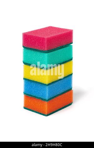 Set of five sponges to wash dishes, Stock image