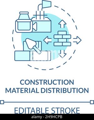 Construction materials distribution turquoise blue concept icon Stock Vector