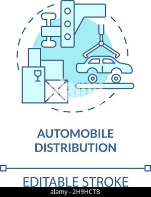 Automobile distribution turquoise blue concept icon Stock Vector