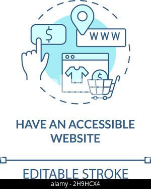 Have accessible website turquoise blue concept icon Stock Vector