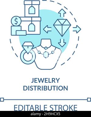 Jewelry distribution turquoise blue concept icon Stock Vector