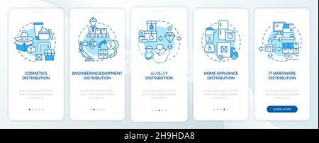Distribution goods choose tips onboarding mobile app page screen Stock Vector