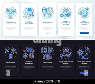 City management digitalization onboarding mobile app page screen Stock Vector