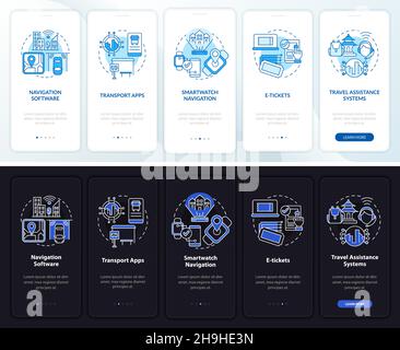 Transportation digital onboarding mobile app page screen Stock Vector