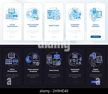 Digital retail market onboarding mobile app page screen Stock Vector