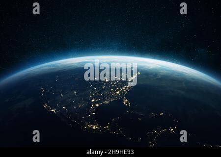 Earth at night from space. North America Stock Photo - Alamy