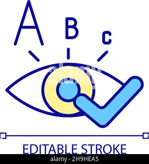 Checking eyesight RGB color icon Stock Vector