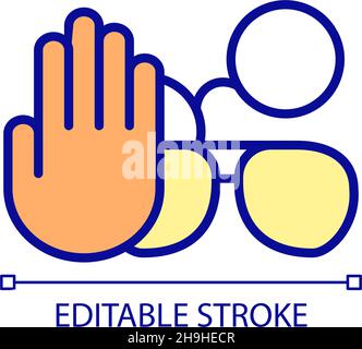 Glasses and sunglasses not allowed RGB color icon Stock Vector