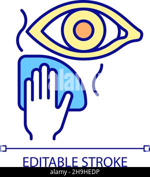 Warm compress for eye RGB color icon Stock Vector