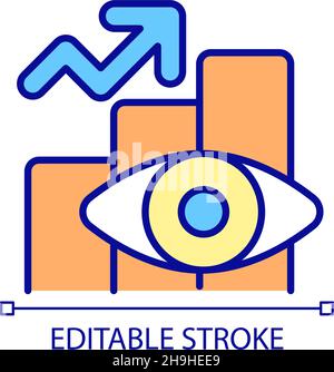 Eyesight improvement RGB color icon Stock Vector