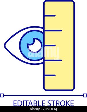 Eye measurement RGB color icon Stock Vector