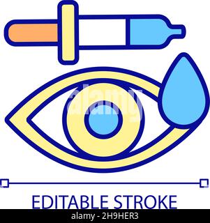 Medical drops for eyes RGB color icon Stock Vector