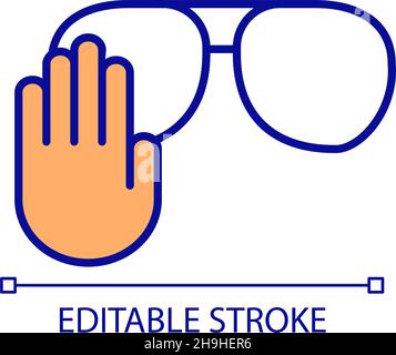 Glasses not allowed RGB color icon Stock Vector