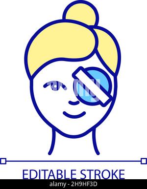 Woman after eye surgery RGB color icon Stock Vector