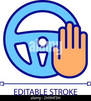 Driving restriction policy RGB color icon Stock Vector