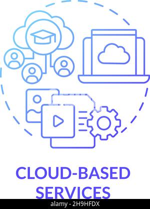 Cloud-based services blue gradient concept icon Stock Vector