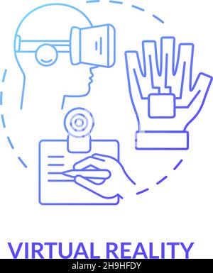 Virtual reality blue gradient concept icon Stock Vector