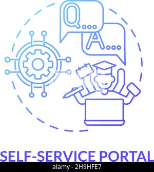 Self-service portal blue gradient concept icon Stock Vector