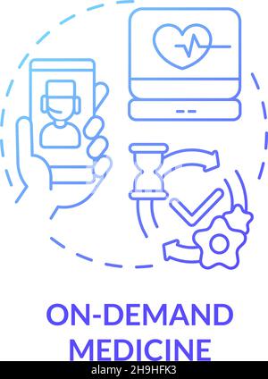 On-demand medicine blue gradient concept icon Stock Vector