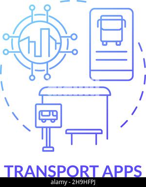 Transport apps blue gradient concept icon Stock Vector