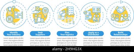 Distribution business start tips vector infographic template Stock Vector