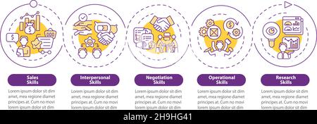 Skills for distributor vector infographic template Stock Vector