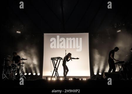 iamamiwhoami ((aka Jonna Lee) performing live on stage as part of the Latitude 2013 festival in Suffolk, England Stock Photo