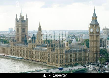Looking towards the Houses of Parliament in Westminster, London. Stock Photo