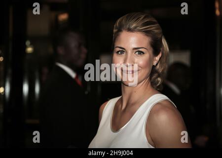 Gemma Atkinson arriving at the Adelphi Theatre, London for the musical The Bodyguard Stock Photo