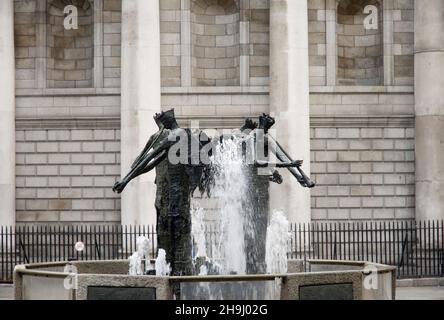 The Thomas Davis Memorial Fountain on Dame Street in Dublin, Ireland Stock Photo