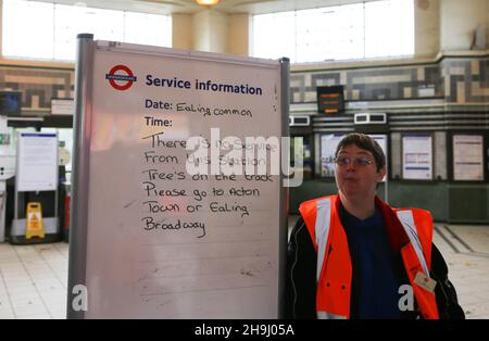 Claire of the London Underground at the Ealing Common tube station explains the reason for the closure of the station