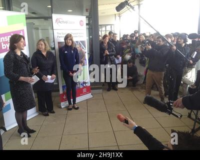 Culture Secretary Maria Miller visiting the Wake Fest site Stock Photo